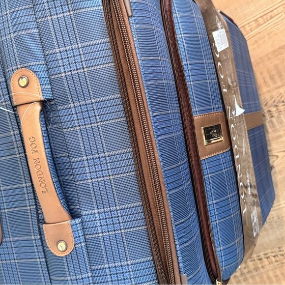 London Fog Brentwood III 28” Spinner Checked Luggage Large Exp Suitcase 4 Wheels - Picture 14 of 14